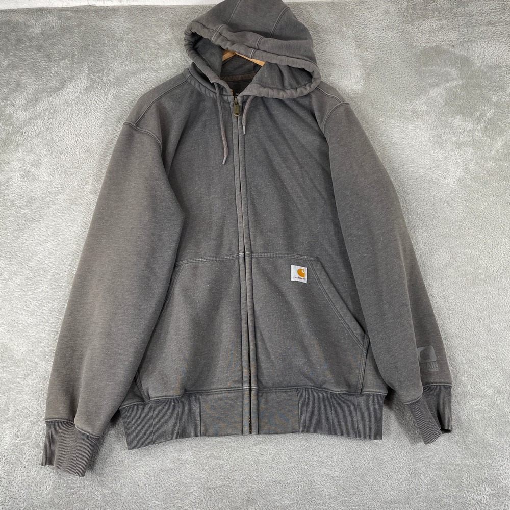 Carhartt Rain Defender Hoodie Mens Medium Gray Original Fit Workwear Hooded